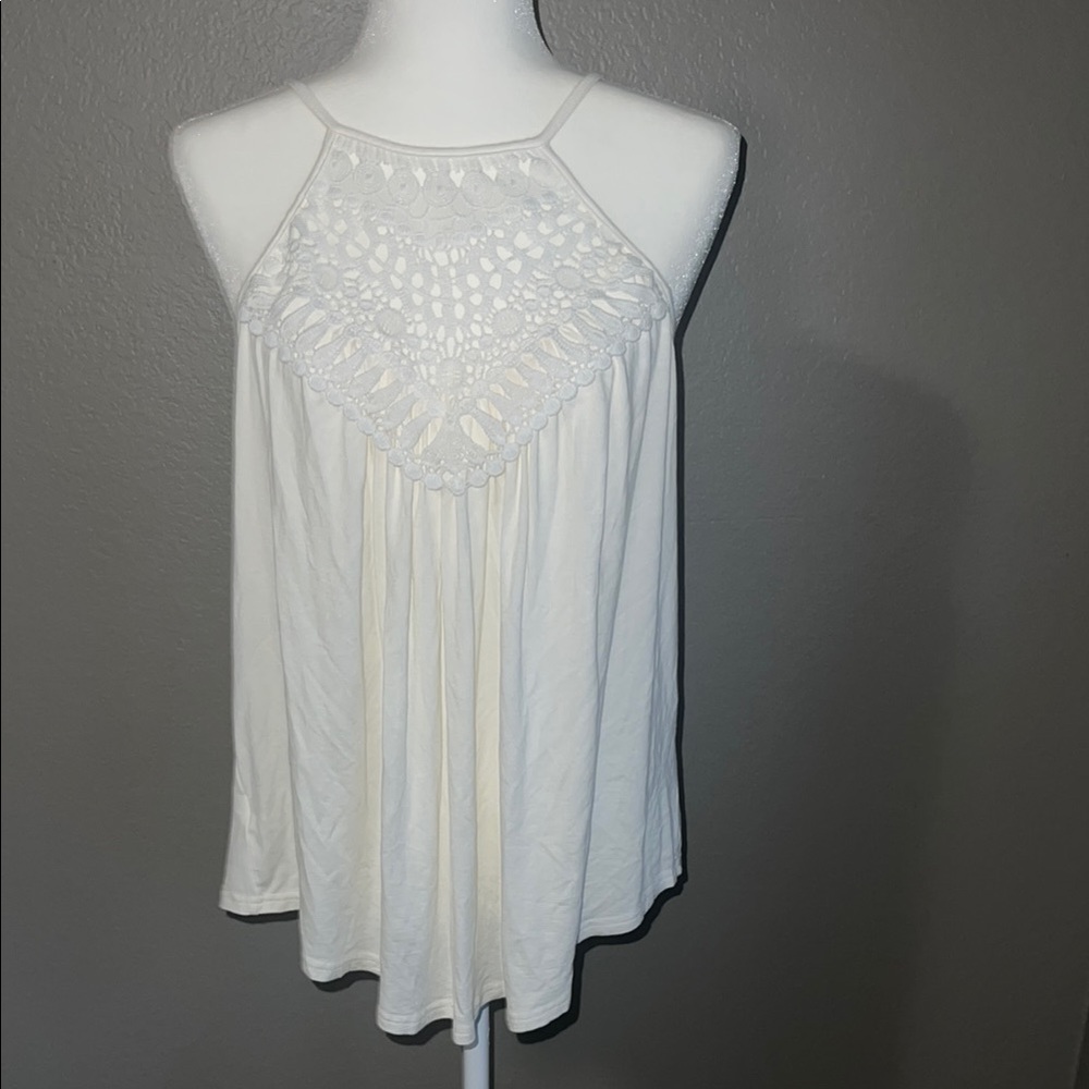 Women's White Lace Halter Top